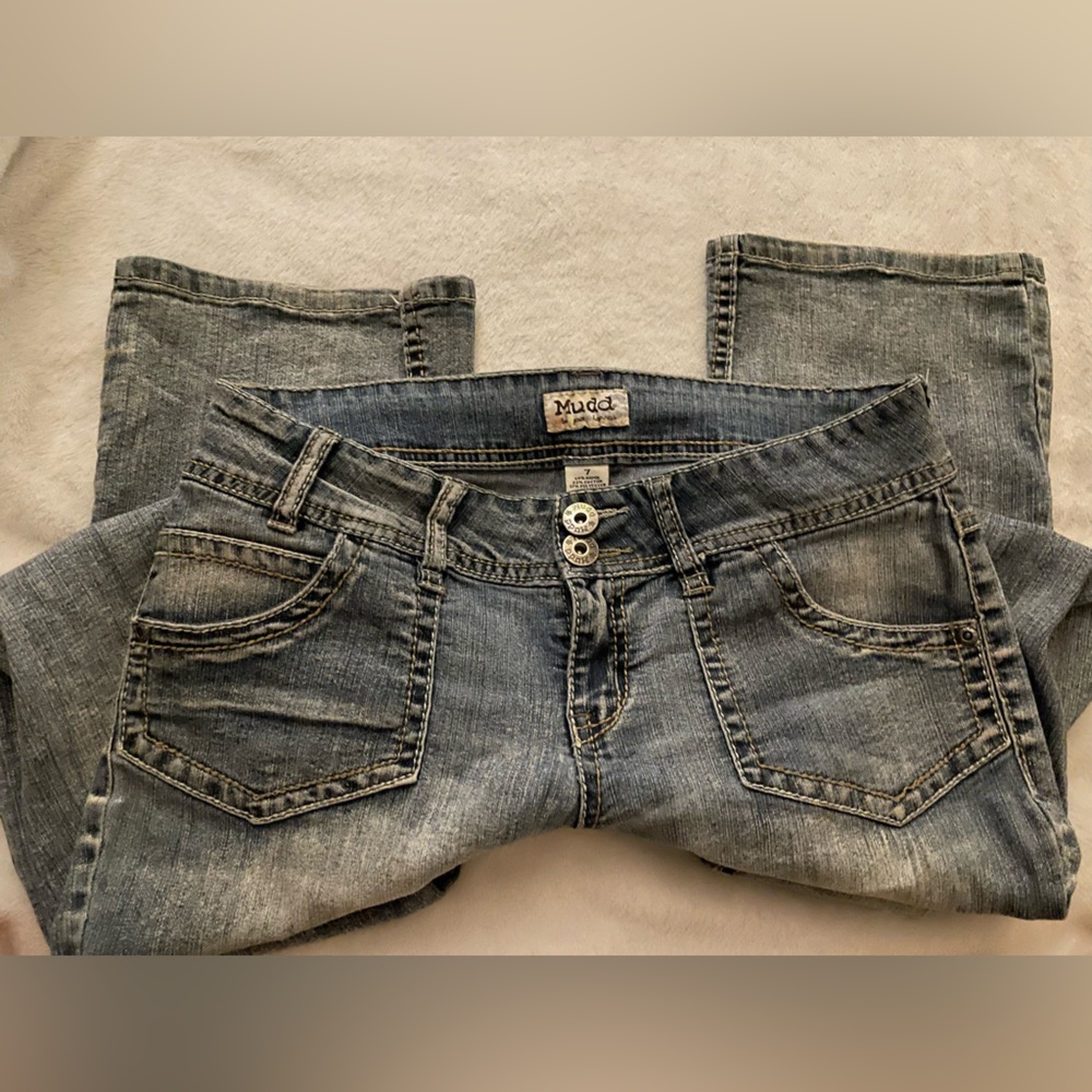 Bootcut Jeans with Cute Front Design (Size Small-Medium)